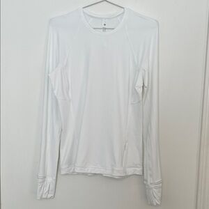Lululemon Athletica White Long It’s Rulu Run Long Sleeve Sleeve Top size 12